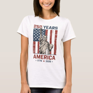 250-årsjubileum Amerika Liberty Statue Obama Patri T Shirt