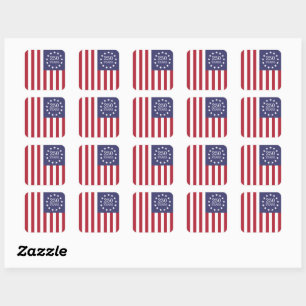 250-årsjubileum Amerika Patriotisk USA Oberoende Fyrkantigt Klistermärke