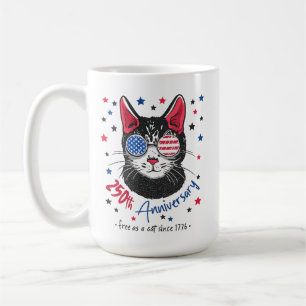 250-årsjubileum Amerika USA Flagga Solglasögon Kat Kaffemugg