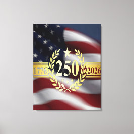 250-årsjubileum Amerikansk flaggpussel – 1776–2026 Canvastryck