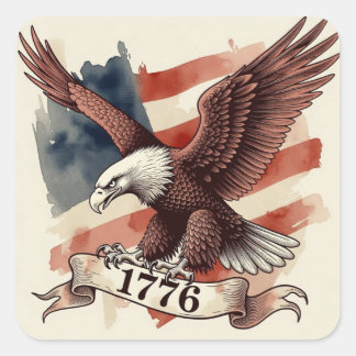 250-årsjubileum Amerikansk Örn 1776 Flygande Fyrkantigt Klistermärke