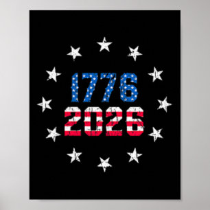250-årsjubileum Fick Usa 250:e Amerikanska Flaggan Poster