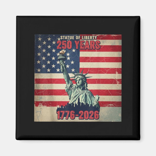 250-årsjubileum för Amerika 1776 2026 4 juli  Magnet (Framsidan)