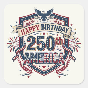 250-årsjubileum för Amerika-emblem  Fyrkantigt Klistermärke