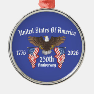250-årsjubileum för USA 4:e juli självständighetsd Julgransprydnad Metall