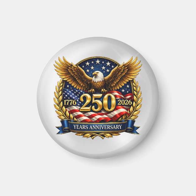 250-årsjubileum för USA-örnemblem  Magnet (Framsidan)