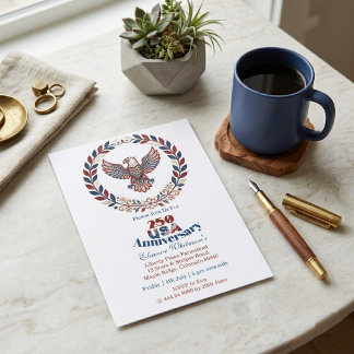 250-årsjubileum för USA - patriotisk örhänge med ö Inbjudningar