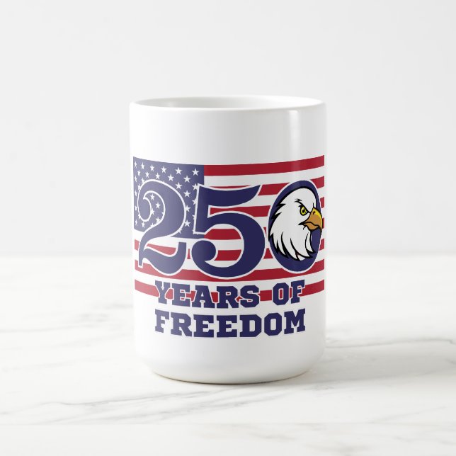 250-årsjubileum för USA:s flaggas örnfrihet Kaffemugg (Center)