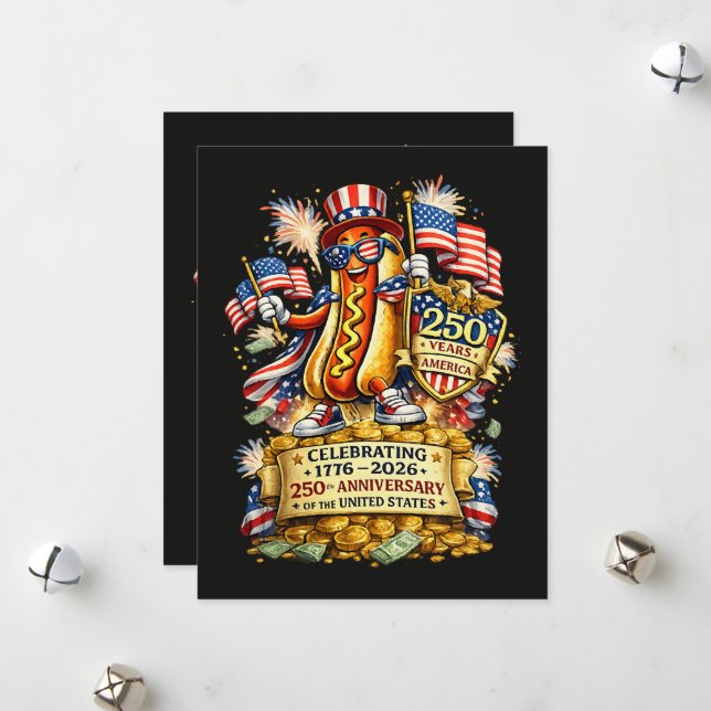 250-årsjubileum för USA:s självständighetsfirande Julkort (Fram/Back In Situ)