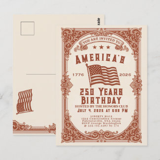 250-årsjubileum för USA Vykort
