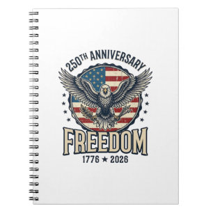 250-årsjubileum Freedom Eagle Patriotisk Vintage  Anteckningsbok