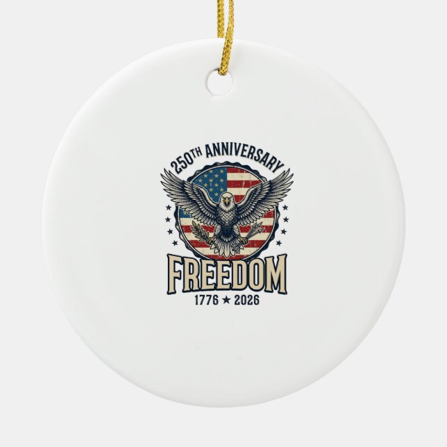 250-årsjubileum Freedom Eagle Patriotisk Vintage  Julgransprydnad Keramik (Framsidan)