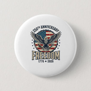 250-årsjubileum Freedom Eagle Patriotisk Vintage  Knapp