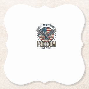 250-årsjubileum Freedom Eagle Patriotisk Vintage Underlägg Papper