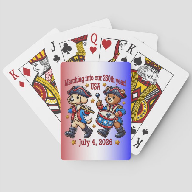 250-årsjubileum i den fjärde juli i USA Casinokort (Baksidan)
