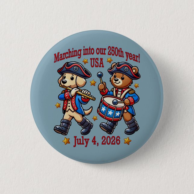 250-årsjubileum i den fjärde juli i USA Knapp (Framsida)