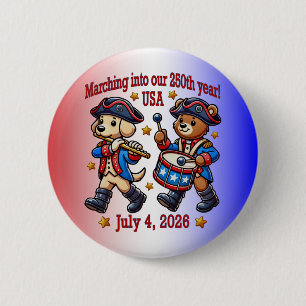 250-årsjubileum i den fjärde juli i USA Knapp