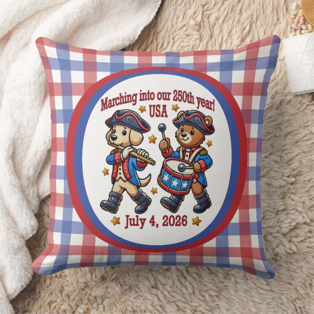 250-årsjubileum i den fjärde juli i USA Kudde (Filt)