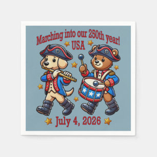 250-årsjubileum i den fjärde juli i USA Pappersservett