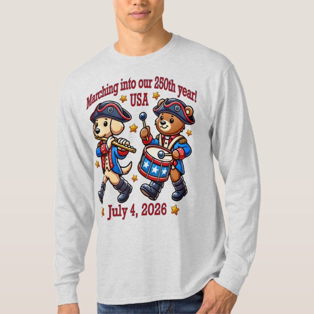 250-årsjubileum i den fjärde juli i USA T Shirt (Framsida)