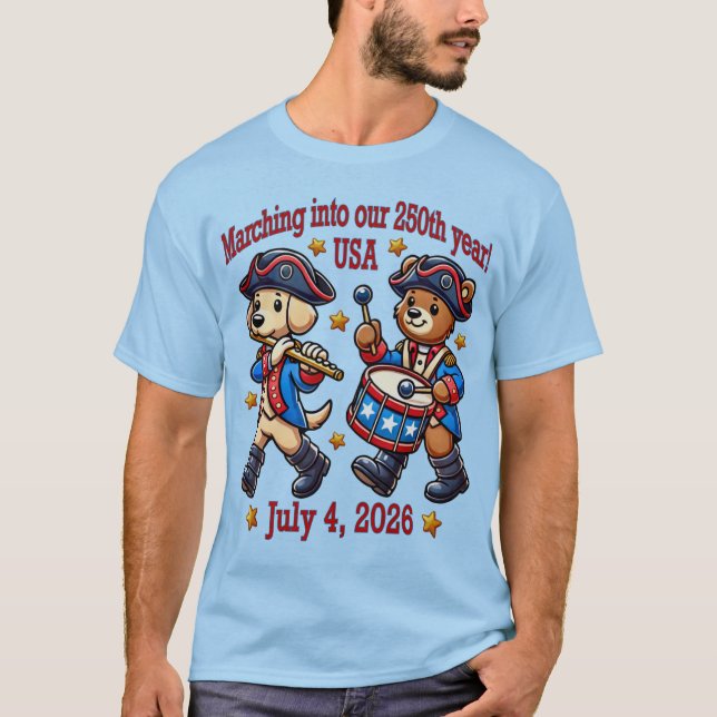 250-årsjubileum i den fjärde juli i USA T Shirt (Framsida)