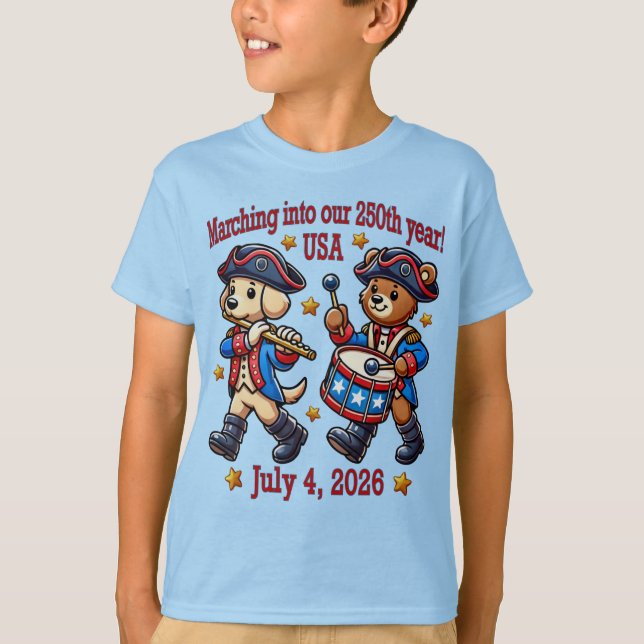 250-årsjubileum i den fjärde juli i USA T Shirt (Framsida)