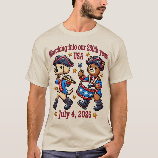 250-årsjubileum i den fjärde juli i USA T Shirt (Framsida)