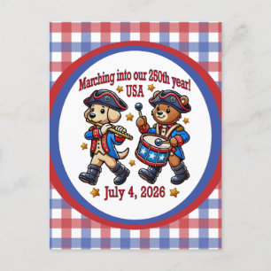 250-årsjubileum i den fjärde juli i USA Vykort