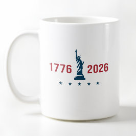 250-årsjubileum Liberty 1776 2026 Patriotisk Kaffemugg