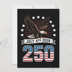 250-årsjubileum Patriotisk 4:e Juli 1776 2026 Inbjudningar