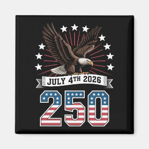 250-årsjubileum Patriotisk 4:e Juli 1776 2026 Magnet