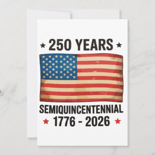 250-årsjubileum Patriotisk 4:e Juli Semiquince Tack Kort