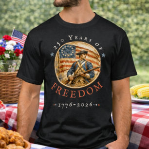 250-årsjubileum Revolutionär Soldat Frihet T Shirt
