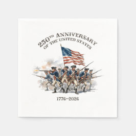 250-årsjubileum Revolutionära Soldater 1776-2026 Pappersservett