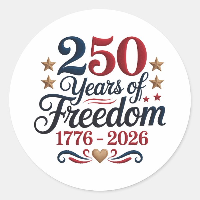 250-årsjubileum  runt klistermärke (Framsida)