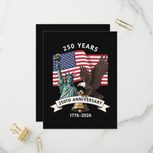 250-årsjubileum Statue of Liberty Eagle Flag Inbjudan Vykort