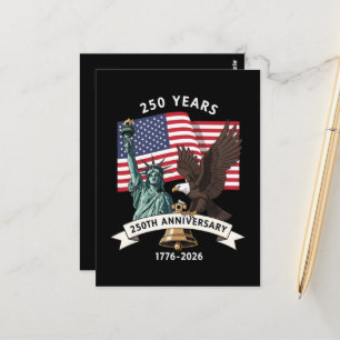250-årsjubileum Statue of Liberty Eagle Flag Vykort