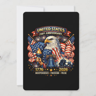 250-årsjubileum USA 1776–2026 Amerikanskt arv Inbjudningar
