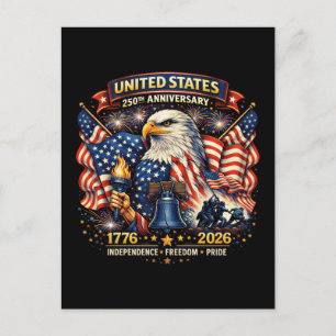 250-årsjubileum USA 1776–2026 Amerikanskt arv Vykort
