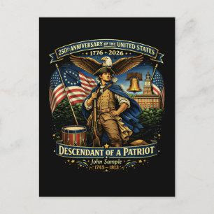 250-årsjubileum USA 1776–2026 Amerikanskt kulturar Vykort