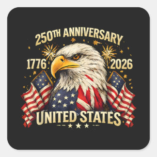 250-årsjubileum USA 1776-2026 Fyrkantigt Klistermärke