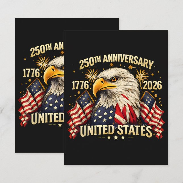 250-årsjubileum USA 1776-2026 Kort (Fram/baksida)