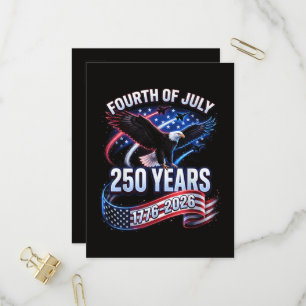 250-årsjubileum USA 1776-2026 Patriotisk Amerikan Inbjudan Vykort