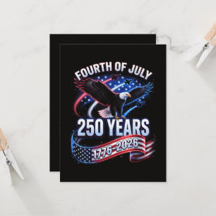 250-årsjubileum USA 1776-2026 Patriotisk Amerikan Inbjudningar