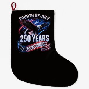 250-årsjubileum USA 1776-2026 Patriotisk Amerikan Stor Julstrumpa