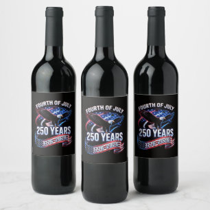 250-årsjubileum USA 1776-2026 Patriotisk Amerikan Vinflaska Etikett