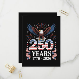 250-årsjubileum USA 1776 2026 Patriotisk Örn Inbjudan Vykort