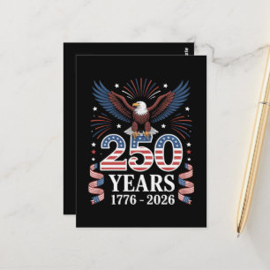 250-årsjubileum USA 1776 2026 Patriotisk Örn Vykort