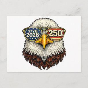250-årsjubileum USA 1776-2026 Patriotisk Vitörad H Vykort