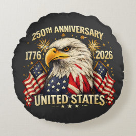 250-årsjubileum USA 1776-2026 Rund Kudde